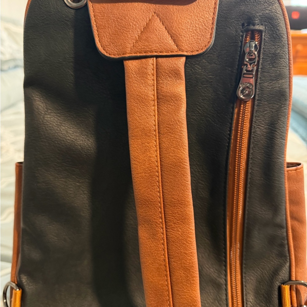 Black and Brown Women's Crossbody Bag with Colorful Accents - Picture 4 of 7
